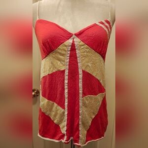 Y2K Kimchi Blue Patchwork Multi Pattern Cami Tank Top.